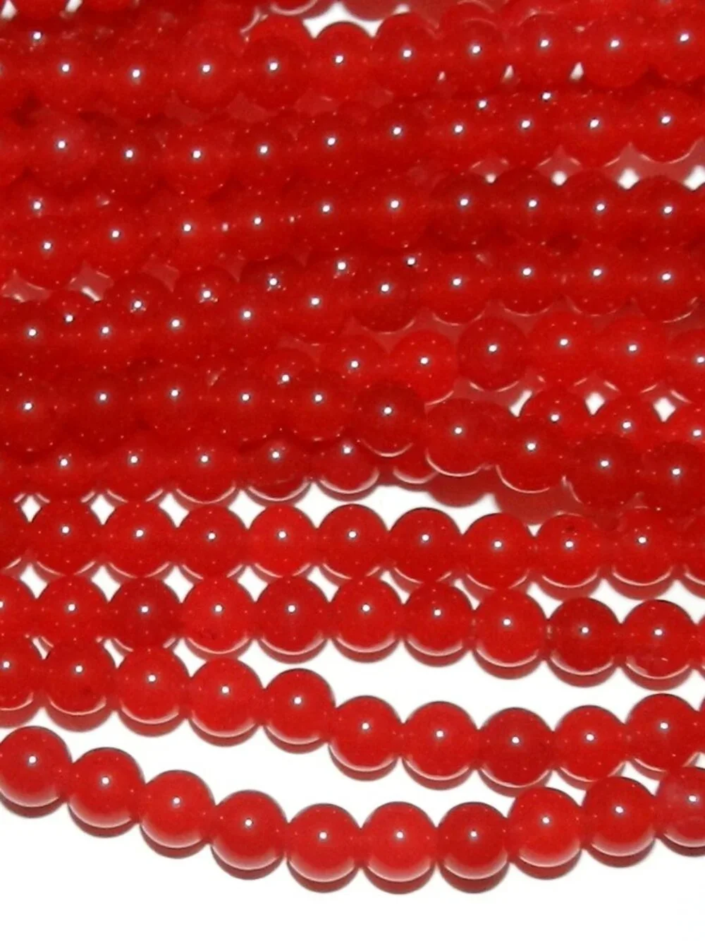 Red Malay Candy Jade 6mm Round Quartz Gemstone Beads 15